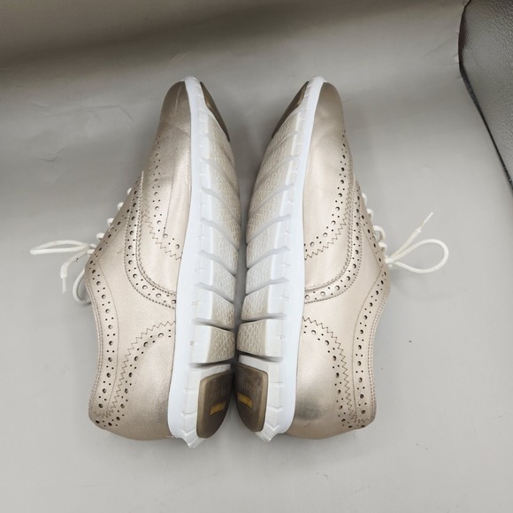 COLE HAAN ZEROGRAND GOLD METALIC LEATHER OXFORDS WOMEN'S SIZE US 8.5 B - Picture 5 of 8